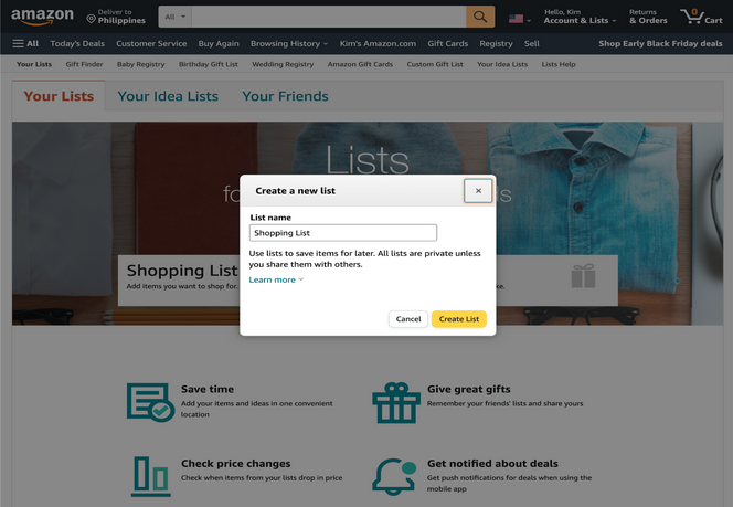 Screenshot of Amazon Philippines Shopping Cart