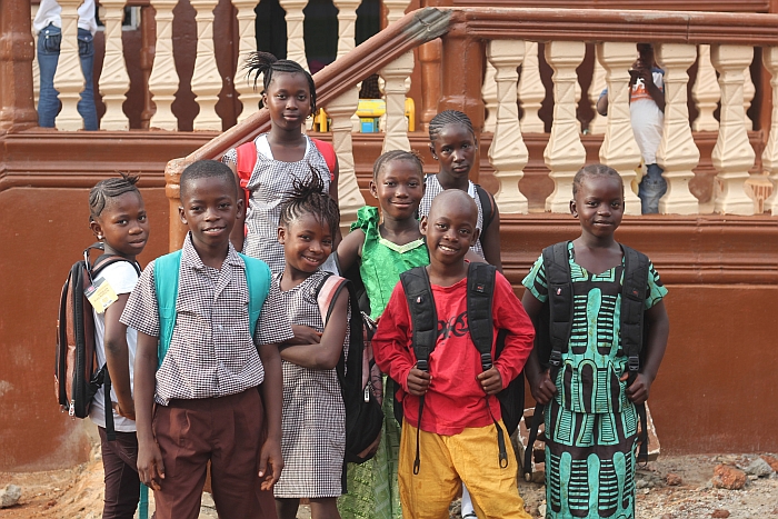 children in front of the Ebola orphanage in Sierra Leone
