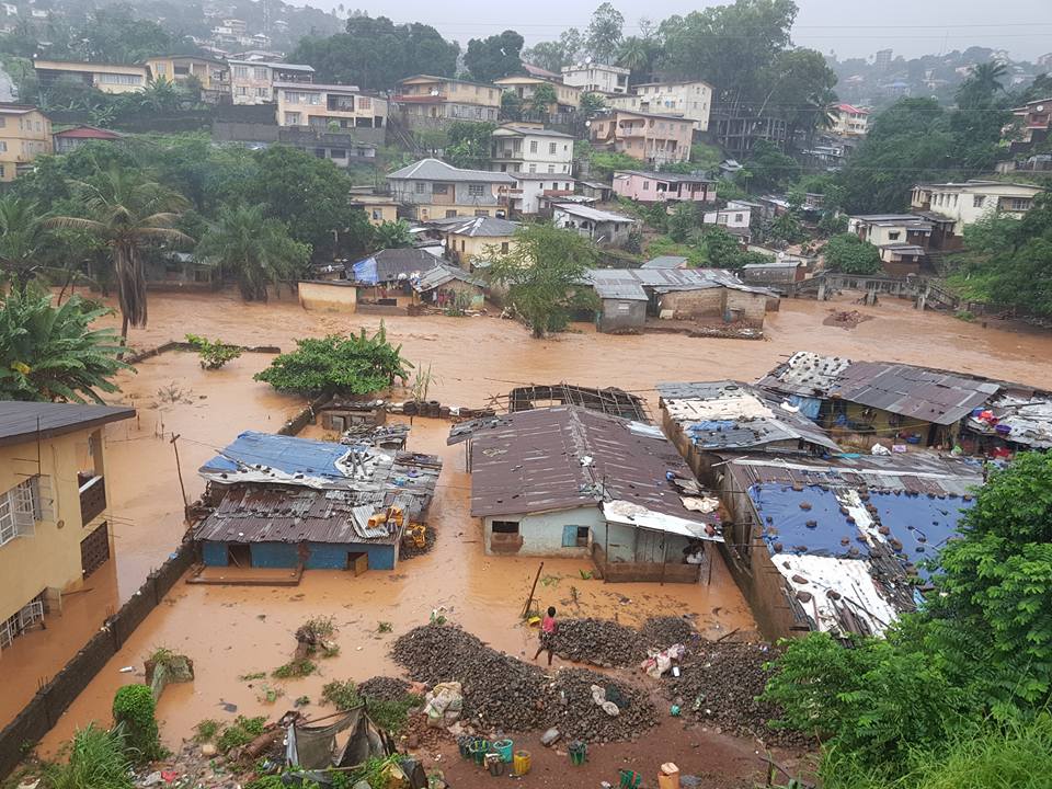 houses flooded near river