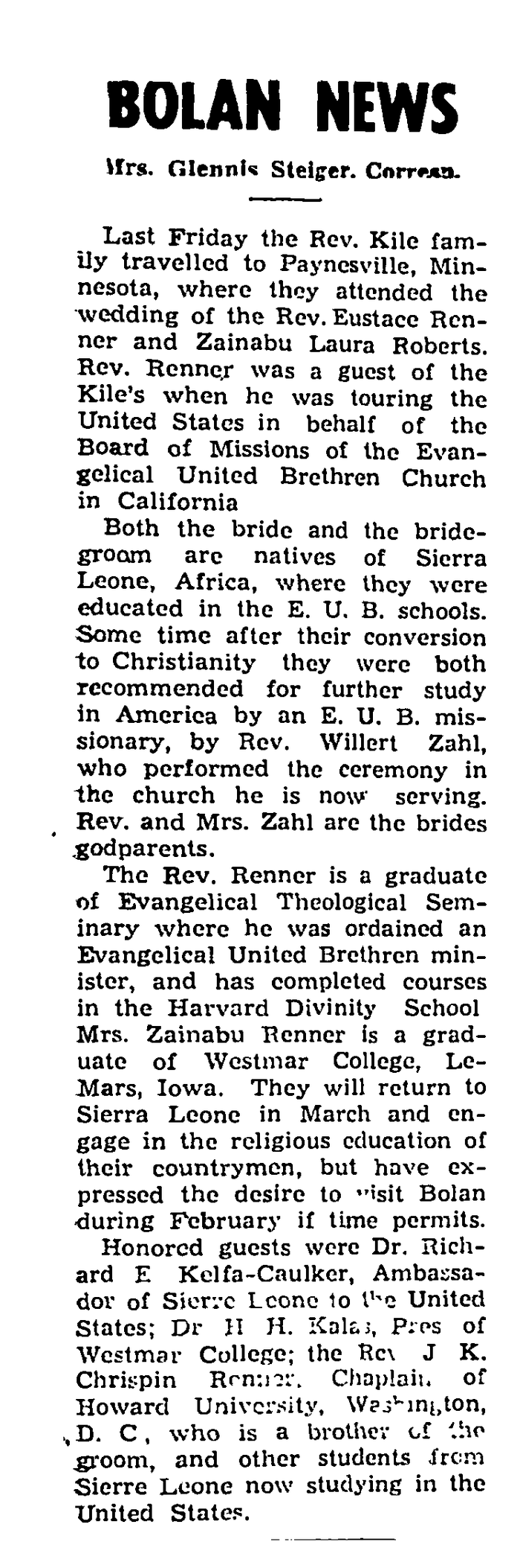 Manly Signal wedding report, 1961