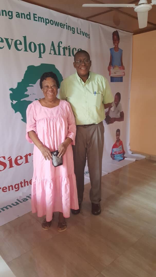 Zainabu Renner and her son Sylvester at the Develop Africa office in Sierra Leone